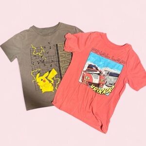 Graphic T-Shirts with Pikachu and Race Car Designs